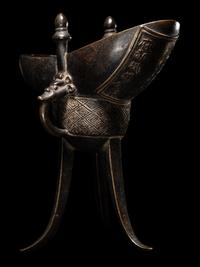 A Chinese Bronze Wine Vessel, Jue