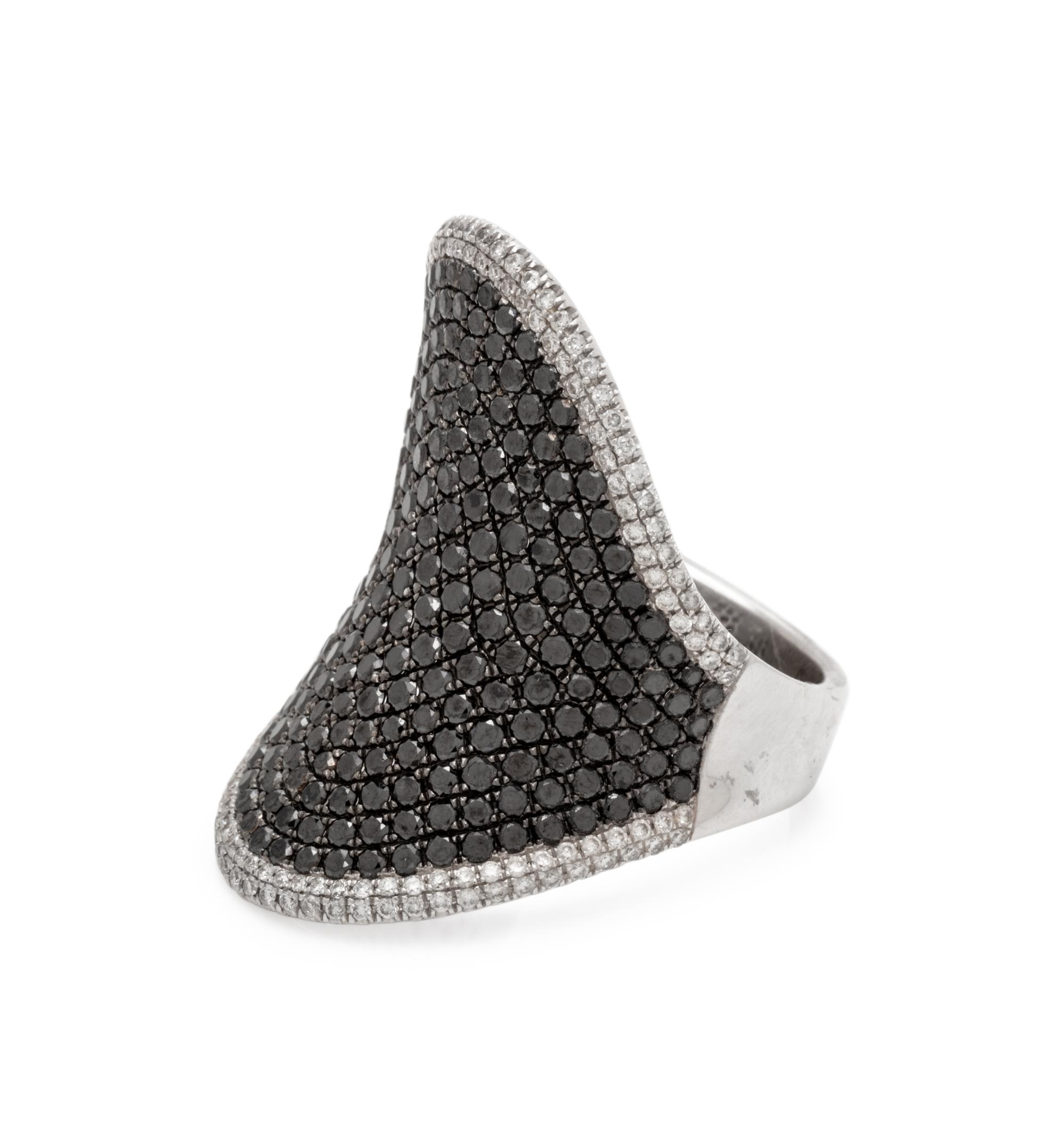 BLACK DIAMOND AND DIAMOND RING