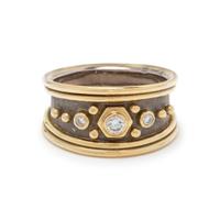ELIZABETH GAGE, GOLD AND DIAMOND RING
