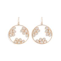 YELLOW GOLD AND MOONSTONE EARRINGS