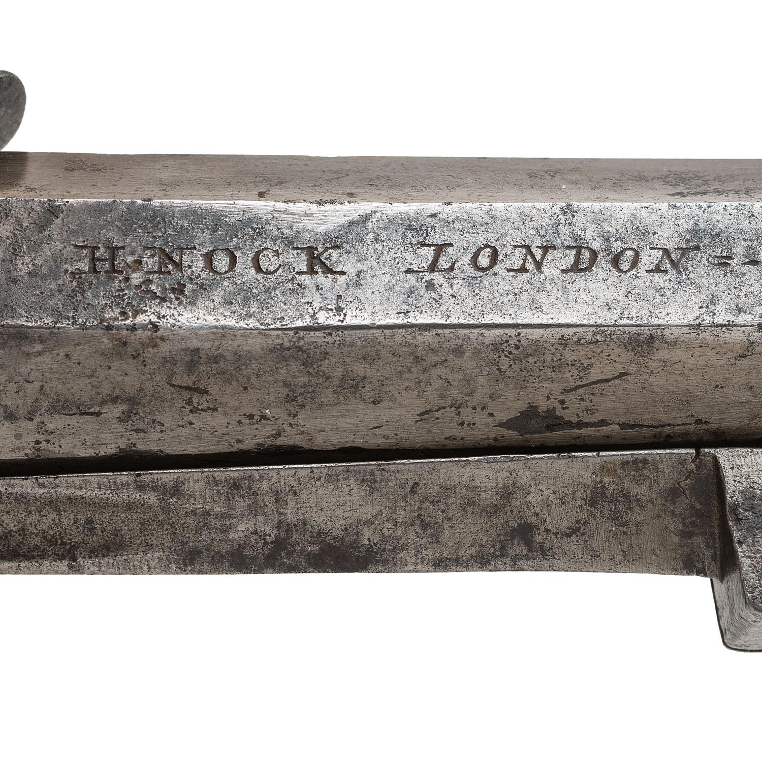 Flint Box Lock Twist Off Barrel Pistol with Snap Bayonet by Henry Nock