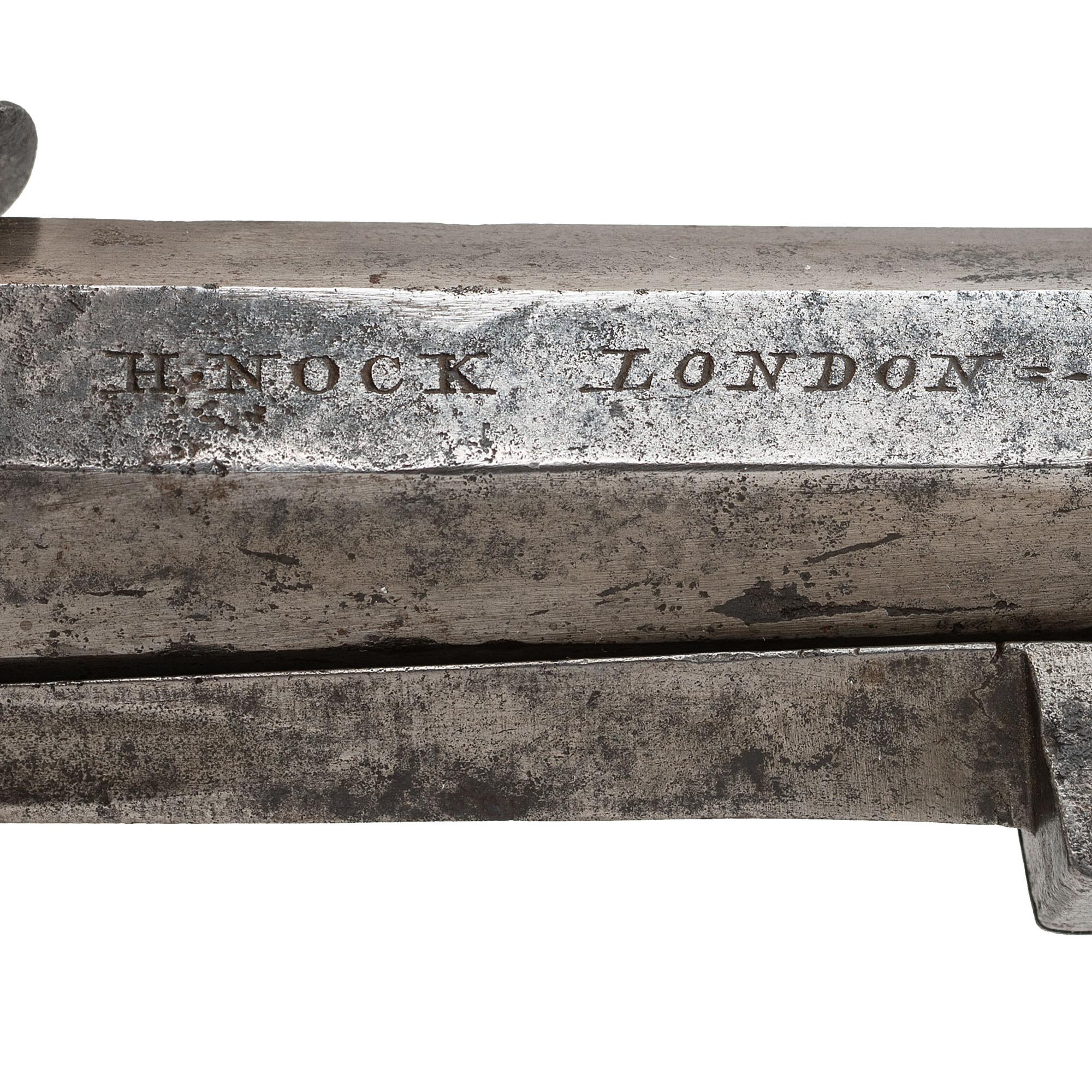 Flint Box Lock Twist Off Barrel Pistol with Snap Bayonet by Henry Nock