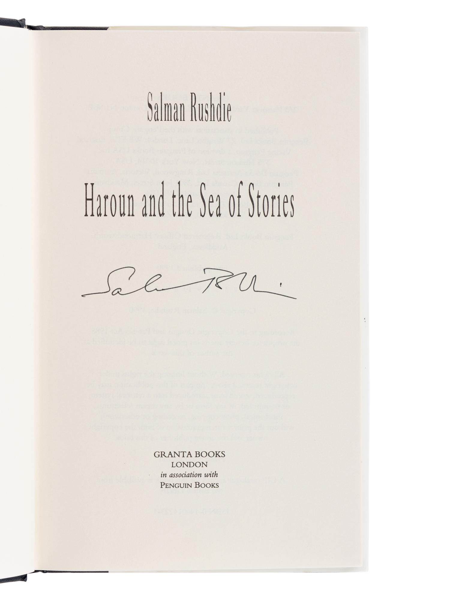 RUSHDIE, Salman (b. 1947). A group of 8 FIRST EDITIONS, many SIGNED, comprising:
