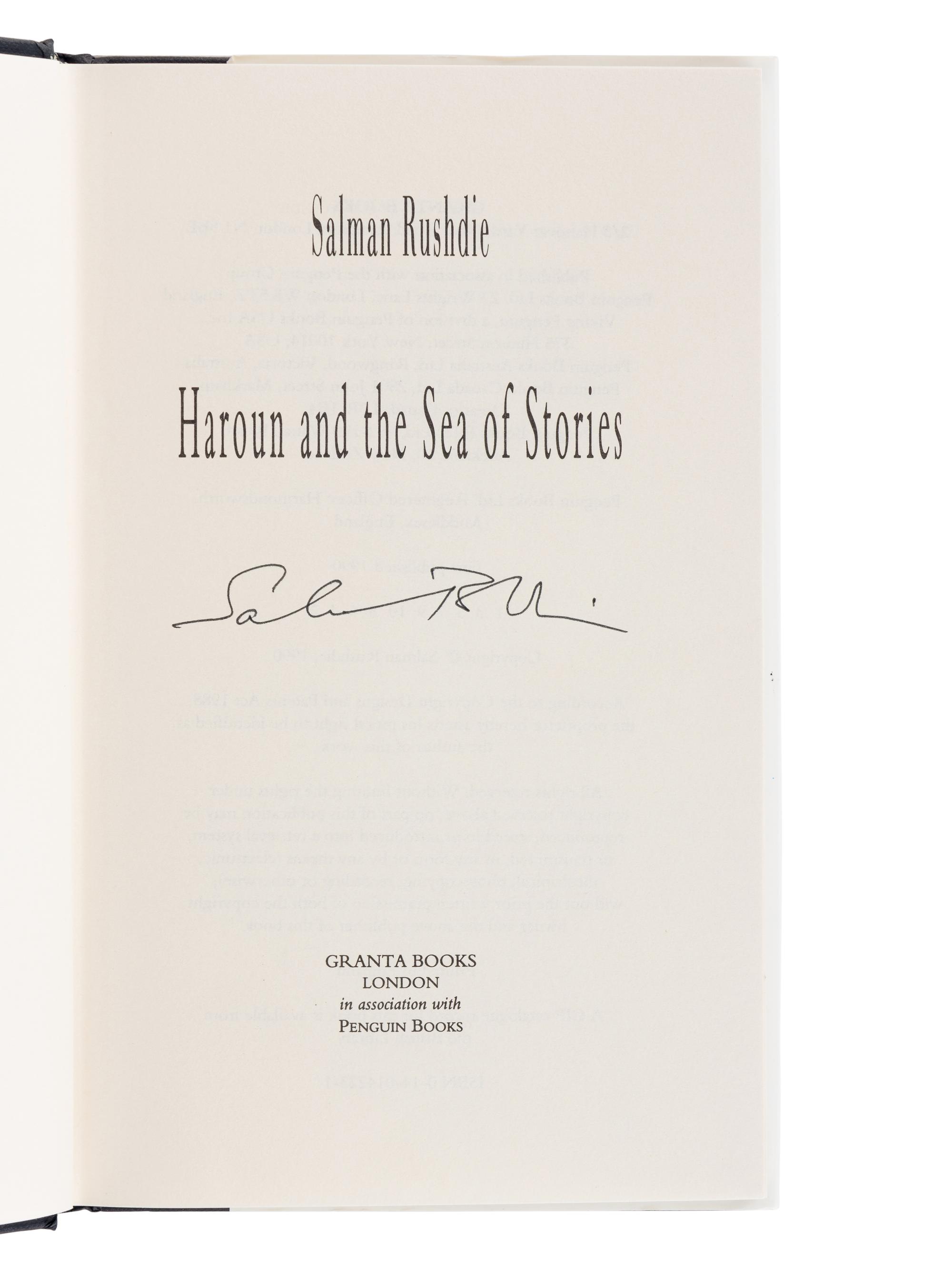 RUSHDIE, Salman (b. 1947). A group of 8 FIRST EDITIONS, many SIGNED, comprising: