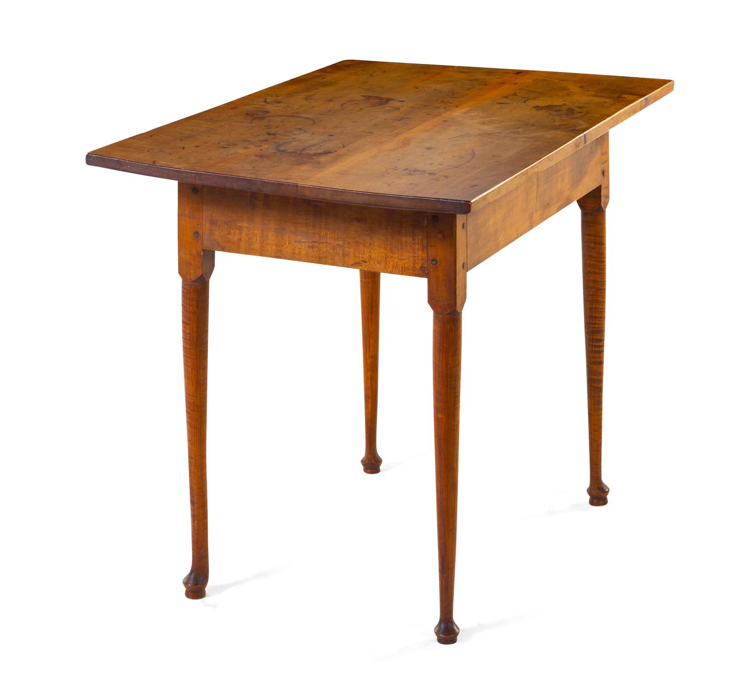 A Queen Anne Tiger Maple Side Table
