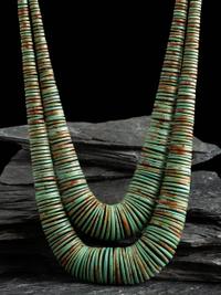 Pueblo Double-strand Gradutated Turquoise Necklace