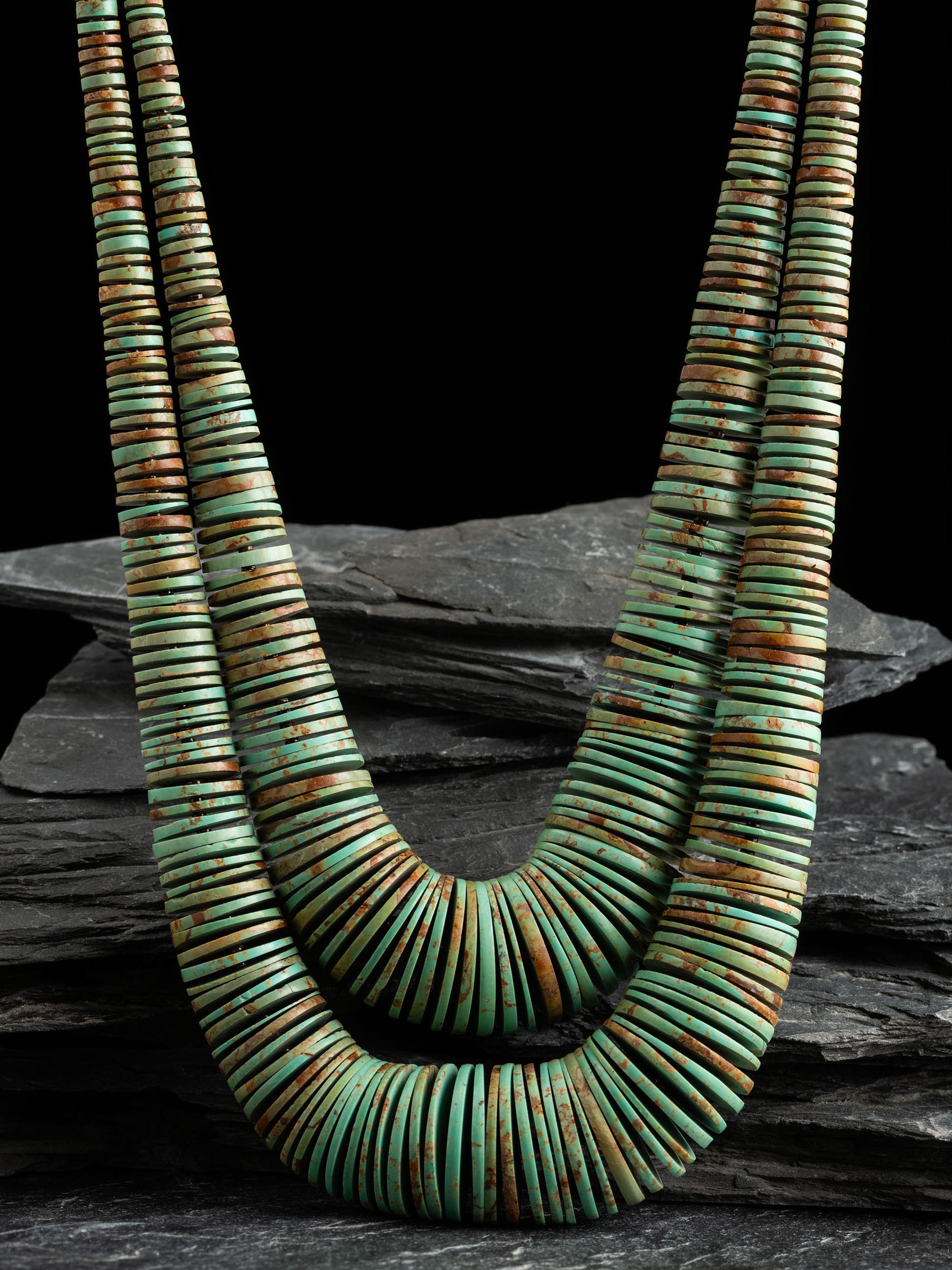 Pueblo Double-strand Gradutated Turquoise Necklace