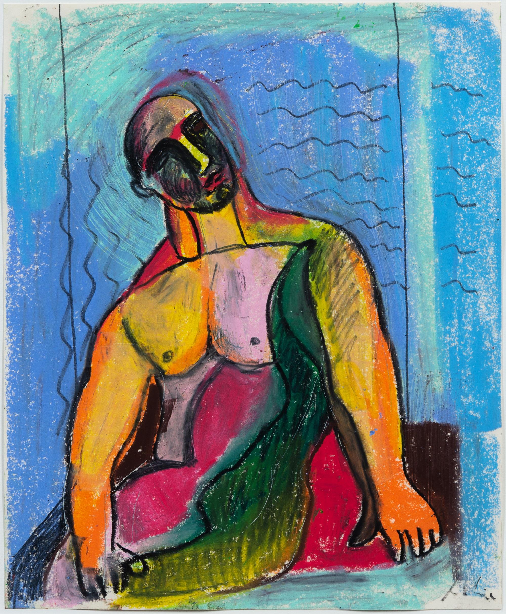 Sandro Chia, (Italian, b. 1946), Untitled (Seated Male)