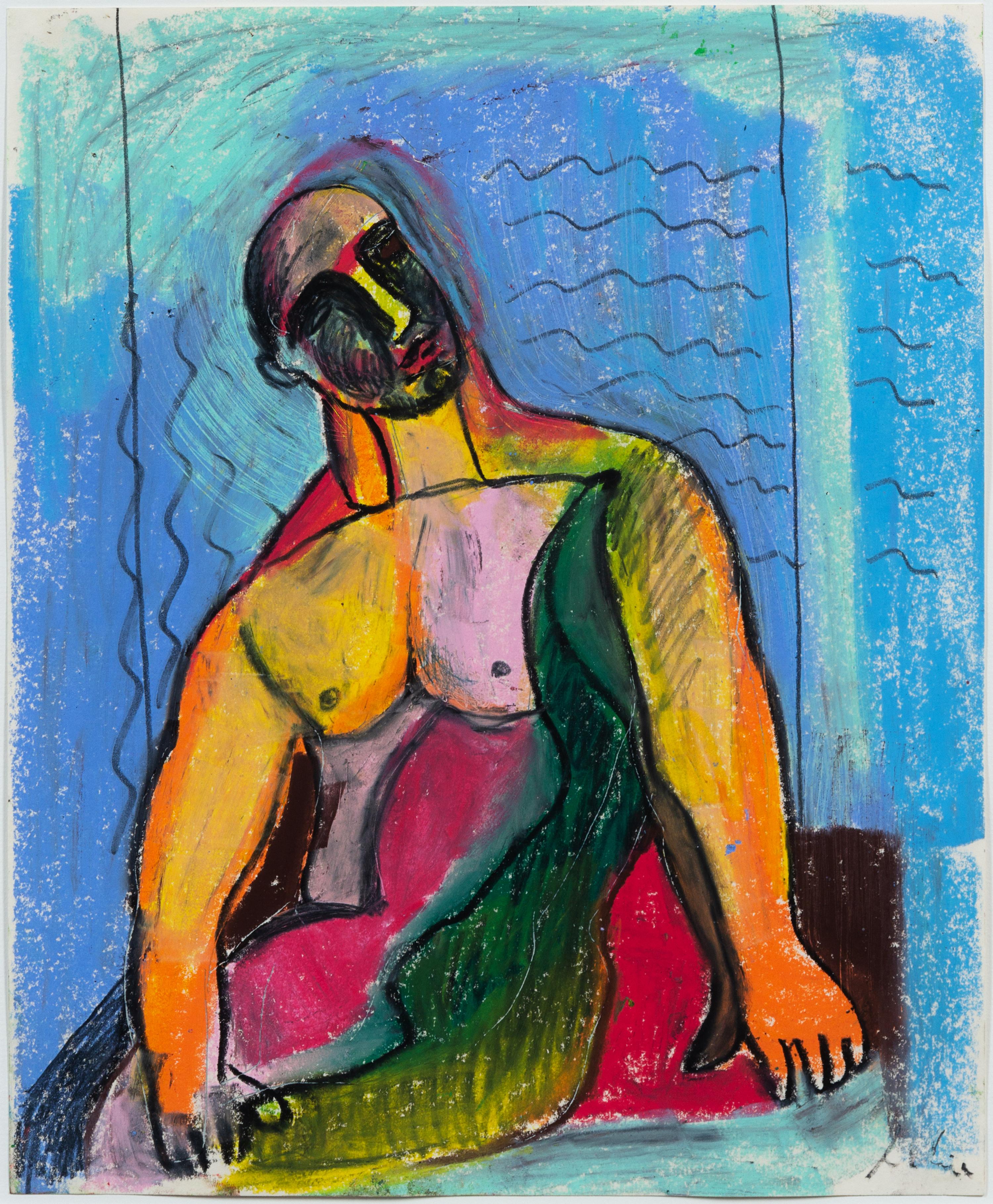 Sandro Chia, (Italian, b. 1946), Untitled (Seated Male)