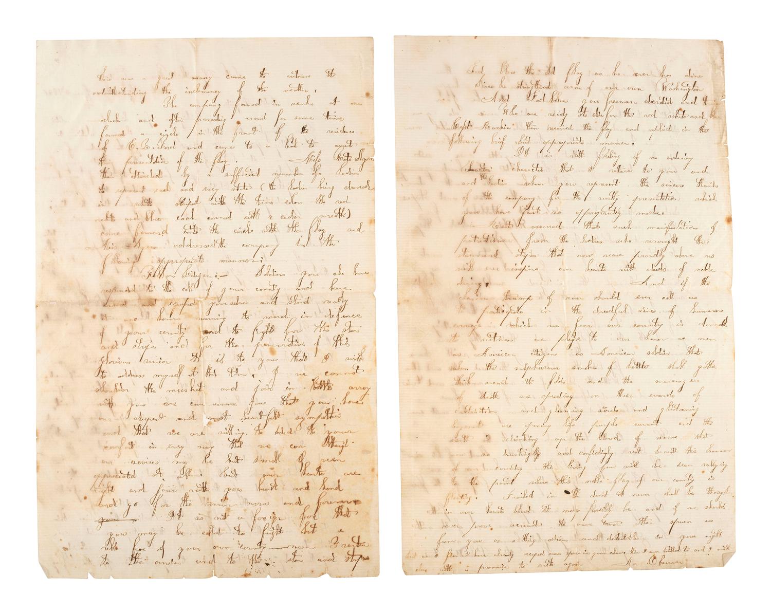 [CIVIL WAR]. A group of Civil War-era documents including Provost Marshal's Office orders warning drafted men to report to Head Quarters, Quincy, Illinois, 1 November 1864.