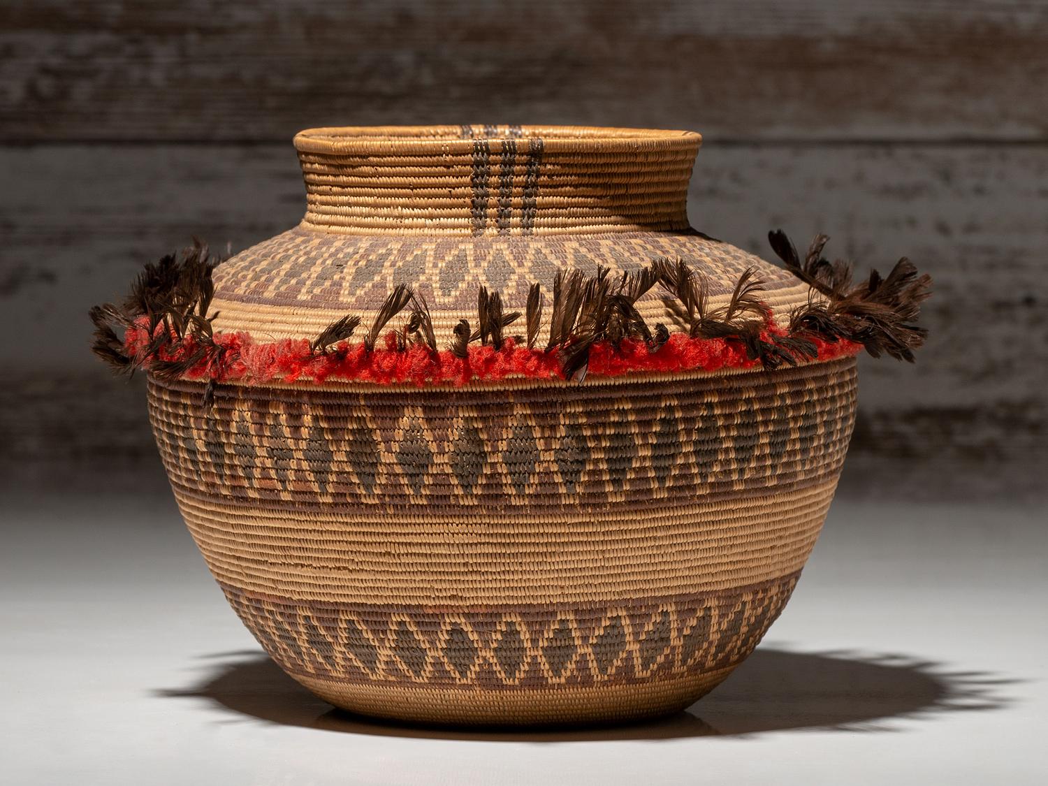Yokut Polychrome Bottleneck Basket