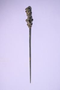 A Near Eastern Bronze Pin with Dog Terminal