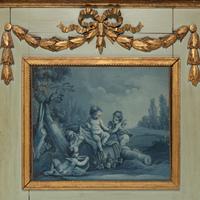 A French Painted and Parcel-Gilt Trumeau Mirror