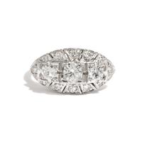 VINTAGE, PLATINUM AND DIAMOND RING