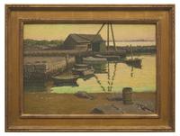Emma Fordyce MacRae (American, 1887–1974) — Slacktime at Ebb Tide (Pigeon Cove) , 1961