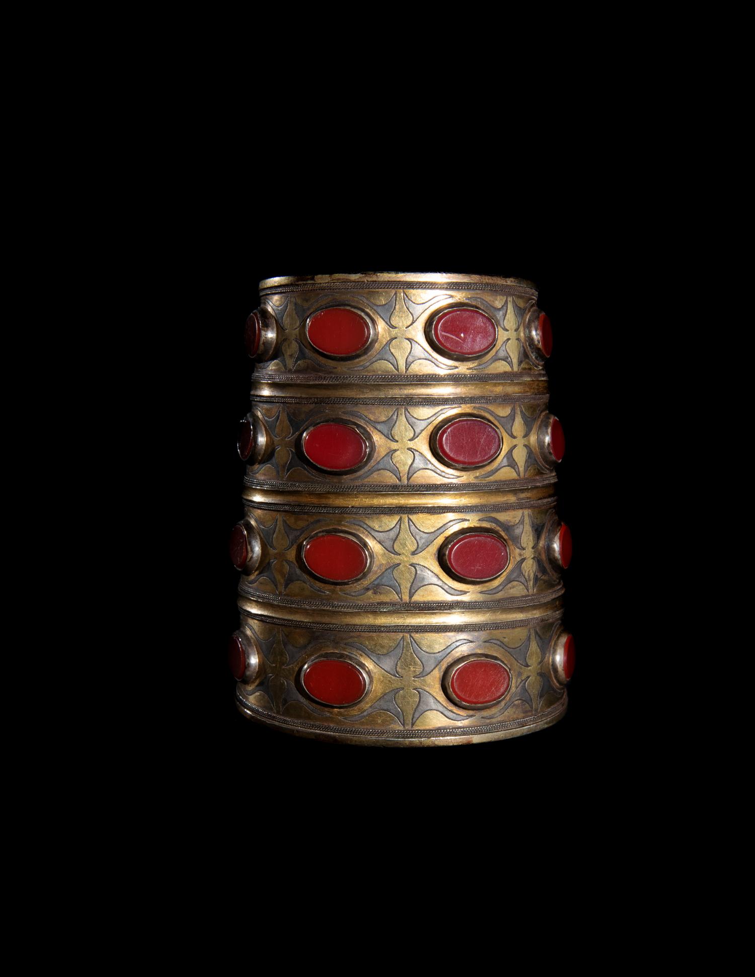 A Tekke Turkmen Carnelian Inset Cuff