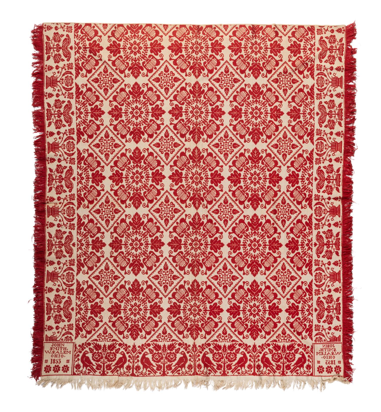 A Signed Ohio Coverlet and a Patriotic Coverlet