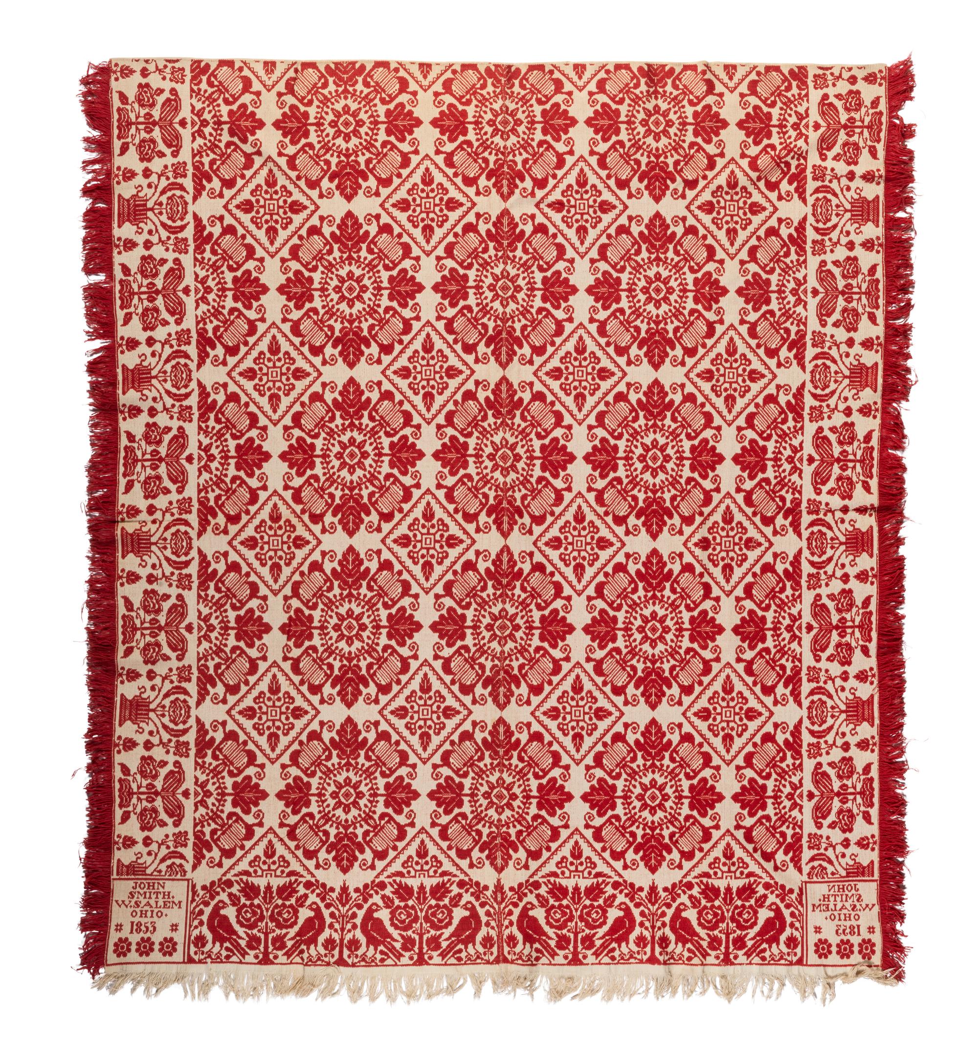 A Signed Ohio Coverlet and a Patriotic Coverlet