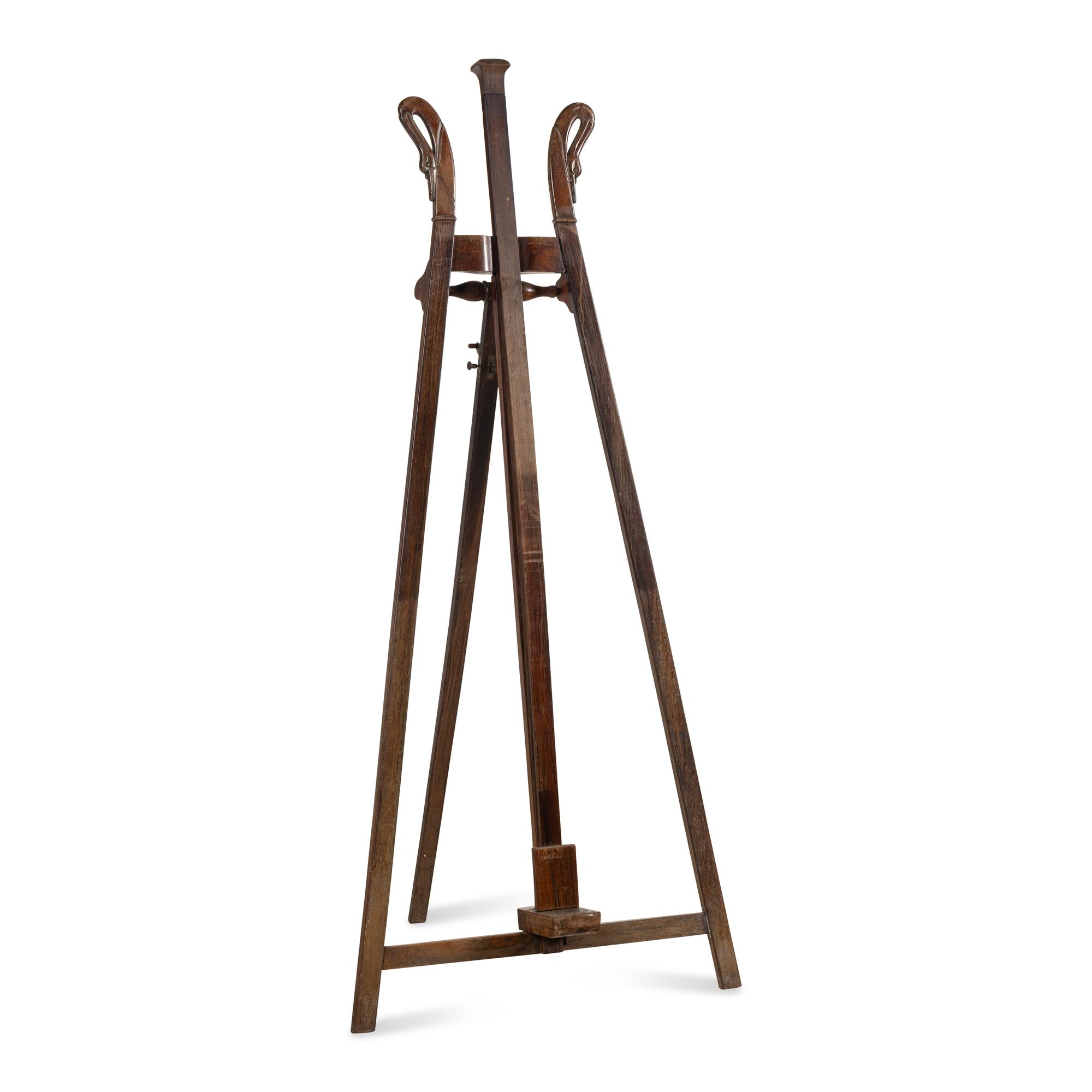 A French Swan-Carved Hardwood Easel