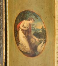 A George III Polychrome Painted and Parcel Gilt Side Cabinet