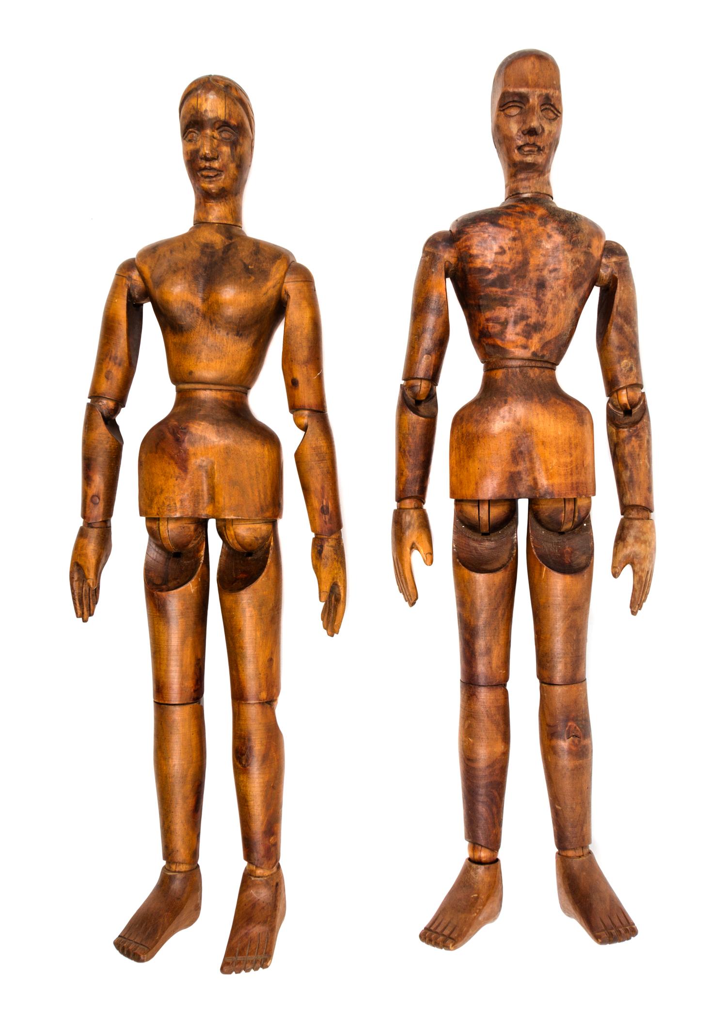 Two Carved French Artist's Mannequins Height 35 inches. — 19TH CENTURY