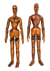 Two Carved French Artist's Mannequins Height 35 inches. — 19TH CENTURY