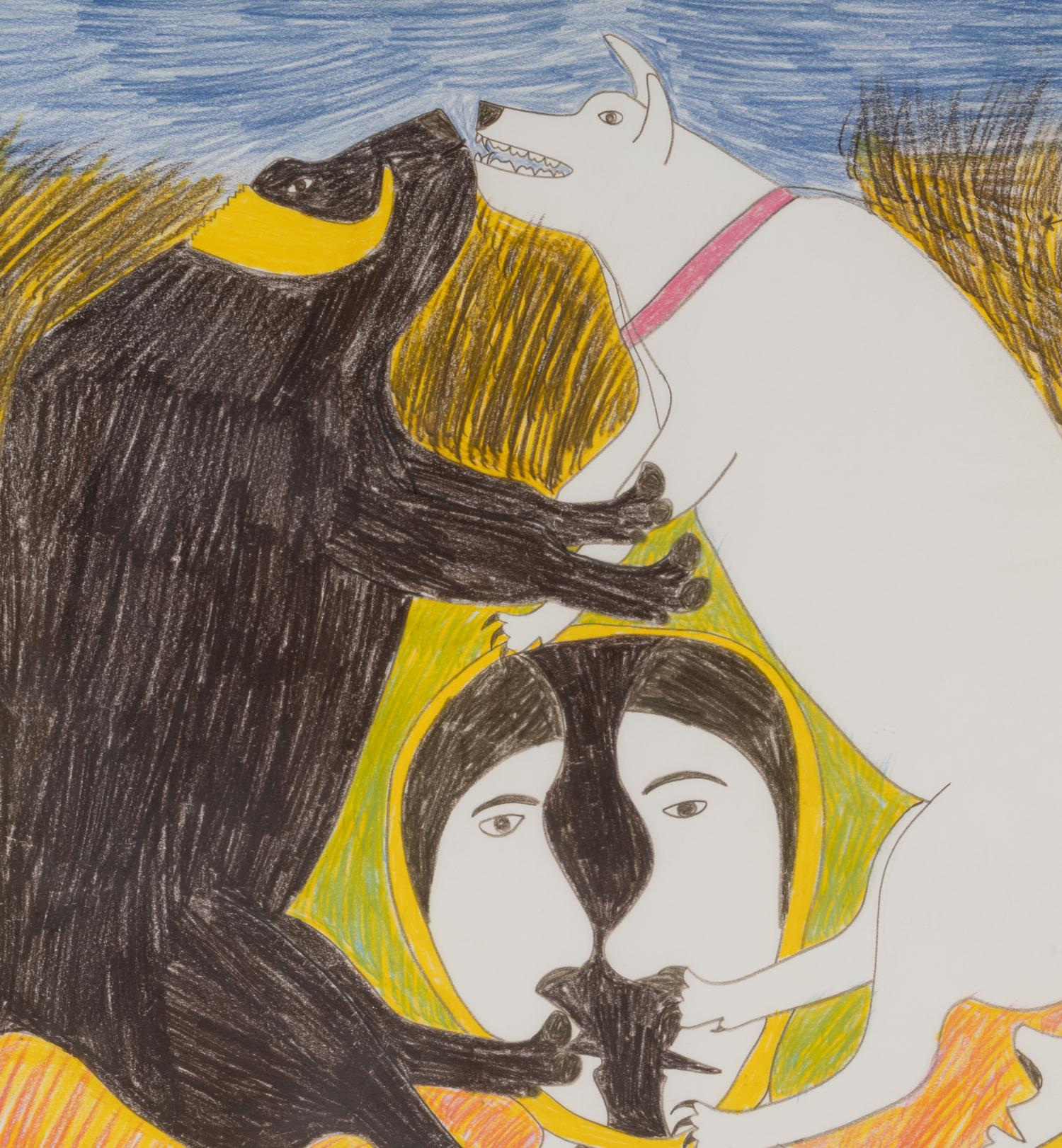 untitled, Hunters, Dog, and Muskox