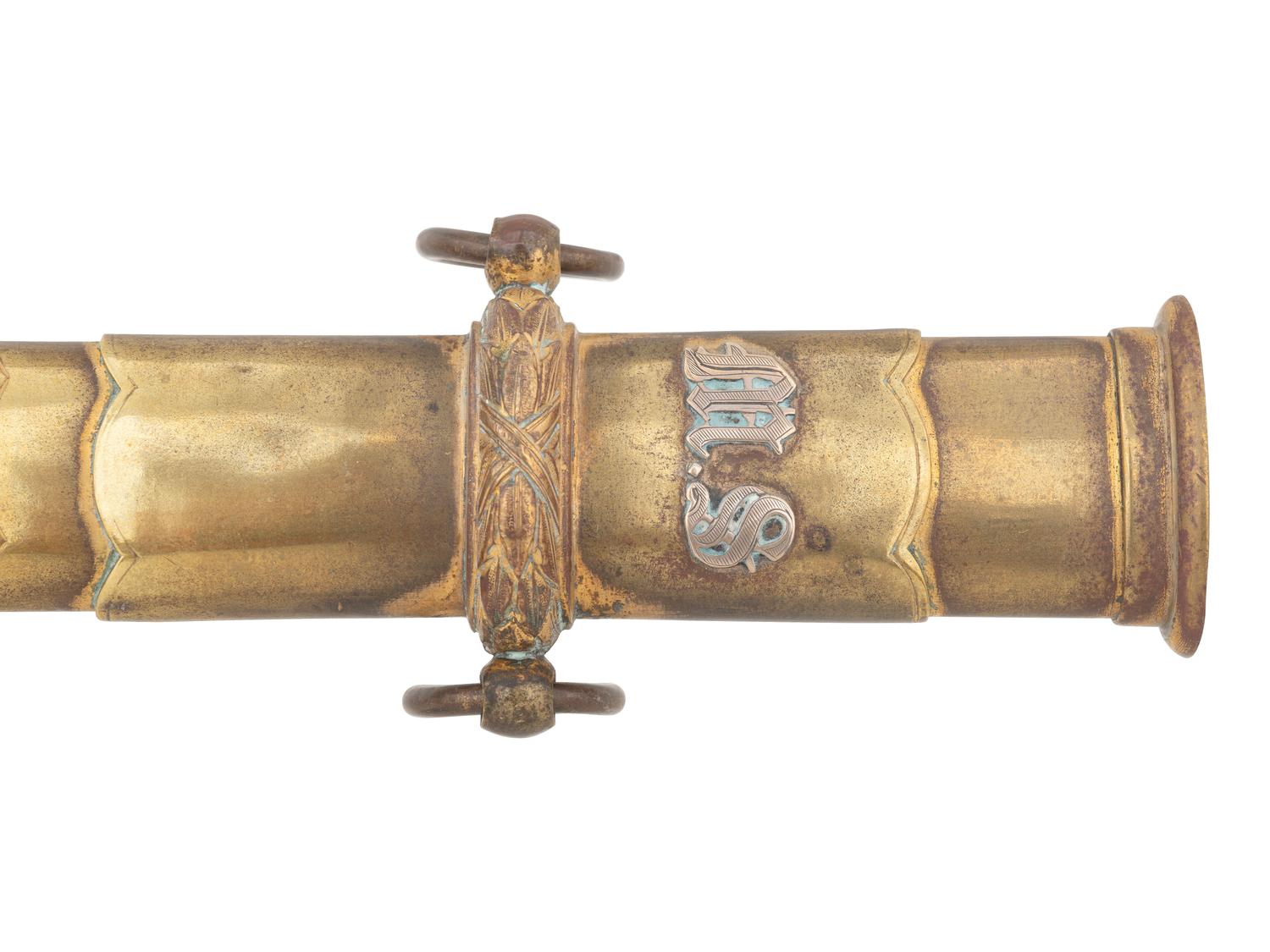 [CIVIL WAR]. Sword, war-date photograph, medical officer's sash, belt and buckle identified to Surgeon William J. McDermott, New York.