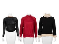 Three Designer Tops: Two YSL and One Chloé, 1980-90s