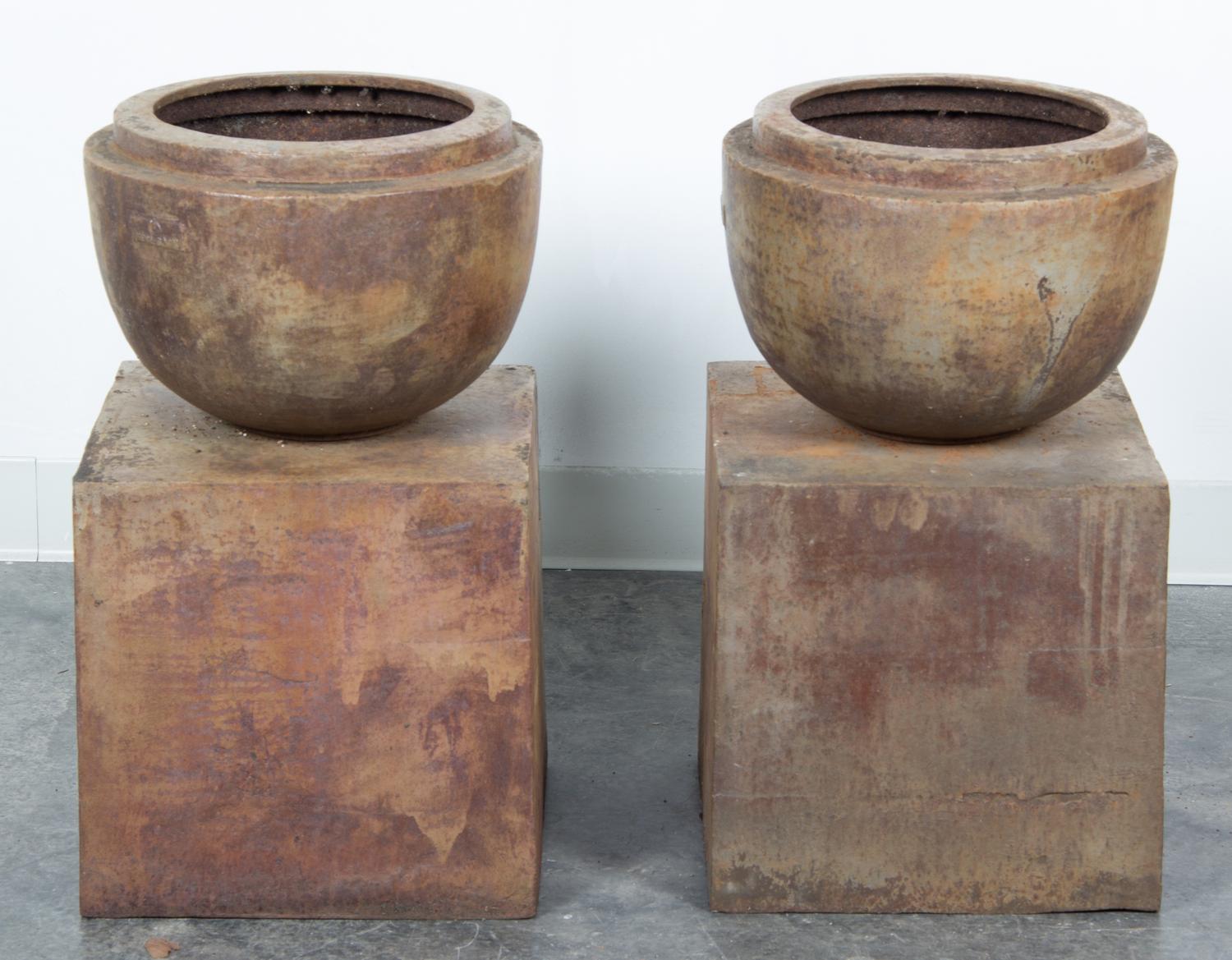 A Pair of German Cast Iron Urns, Eschbach Height 23 3/4 inches. — 20TH CENTURY