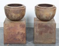 A Pair of German Cast Iron Urns, Eschbach Height 23 3/4 inches. — 20TH CENTURY