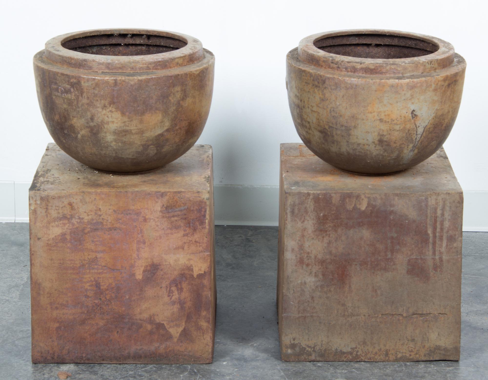 A Pair of German Cast Iron Urns, Eschbach Height 23 3/4 inches. — 20TH CENTURY
