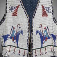 Sioux Beaded Pictorial Hide Vest, with Geronimo Atribution