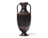 A Wedgwood Encaustic Decorated Black Basalt Vase