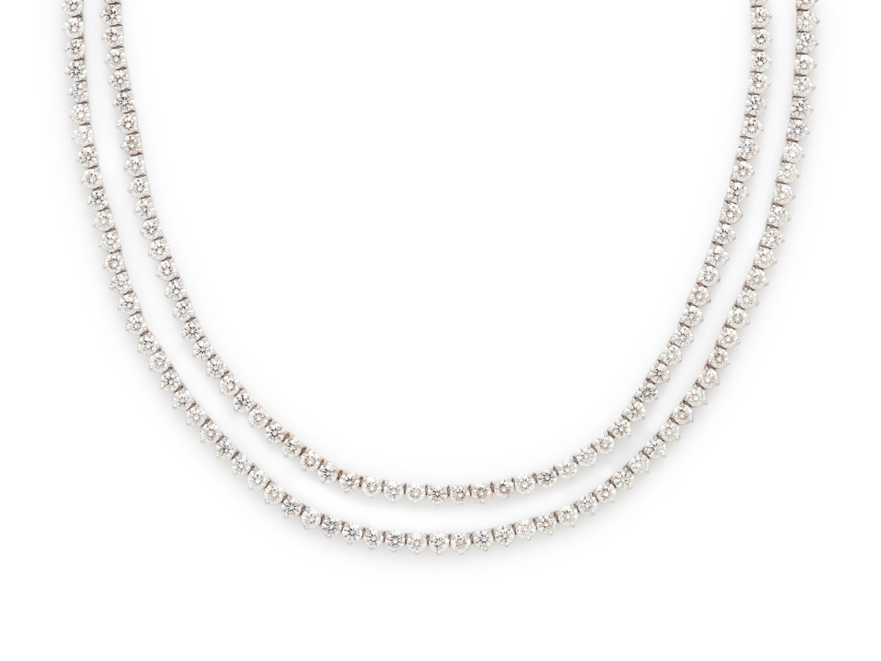 WHITE GOLD AND DIAMOND CONVERTIBLE NECKLACE