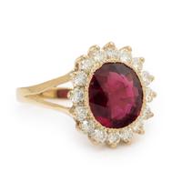 Rubellite Tourmaline and Diamond Ring