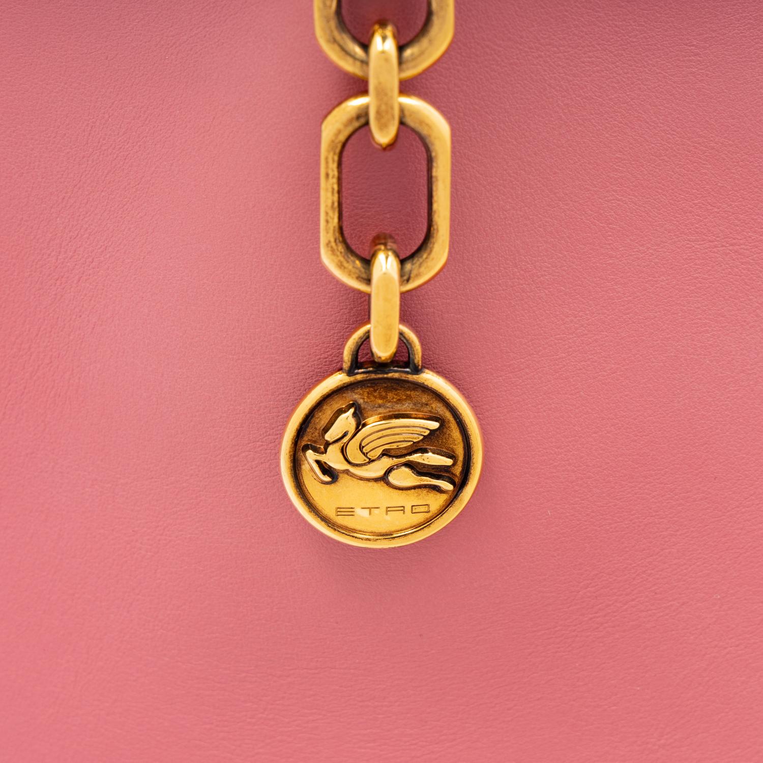 ETRO, PINK LEATHER VELA BAG