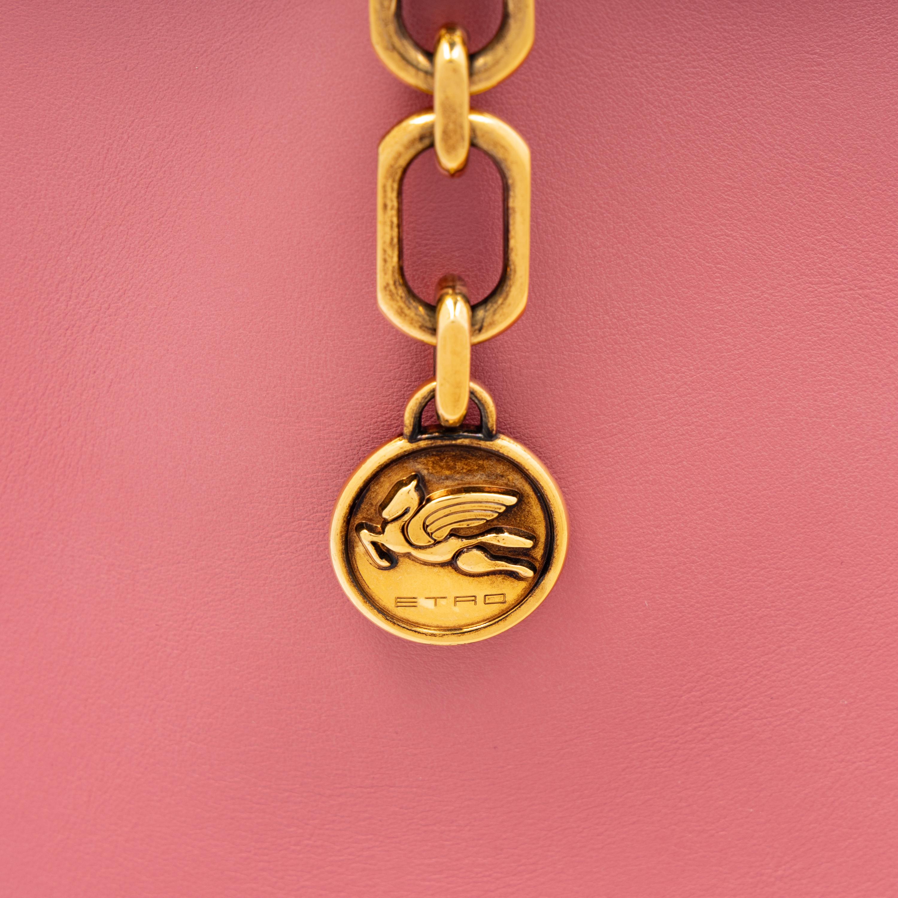 ETRO, PINK LEATHER VELA BAG