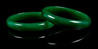 A Pair of Chinese Green Jade Bangles