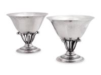 A Pair of Georg Jensen Silver Compotes