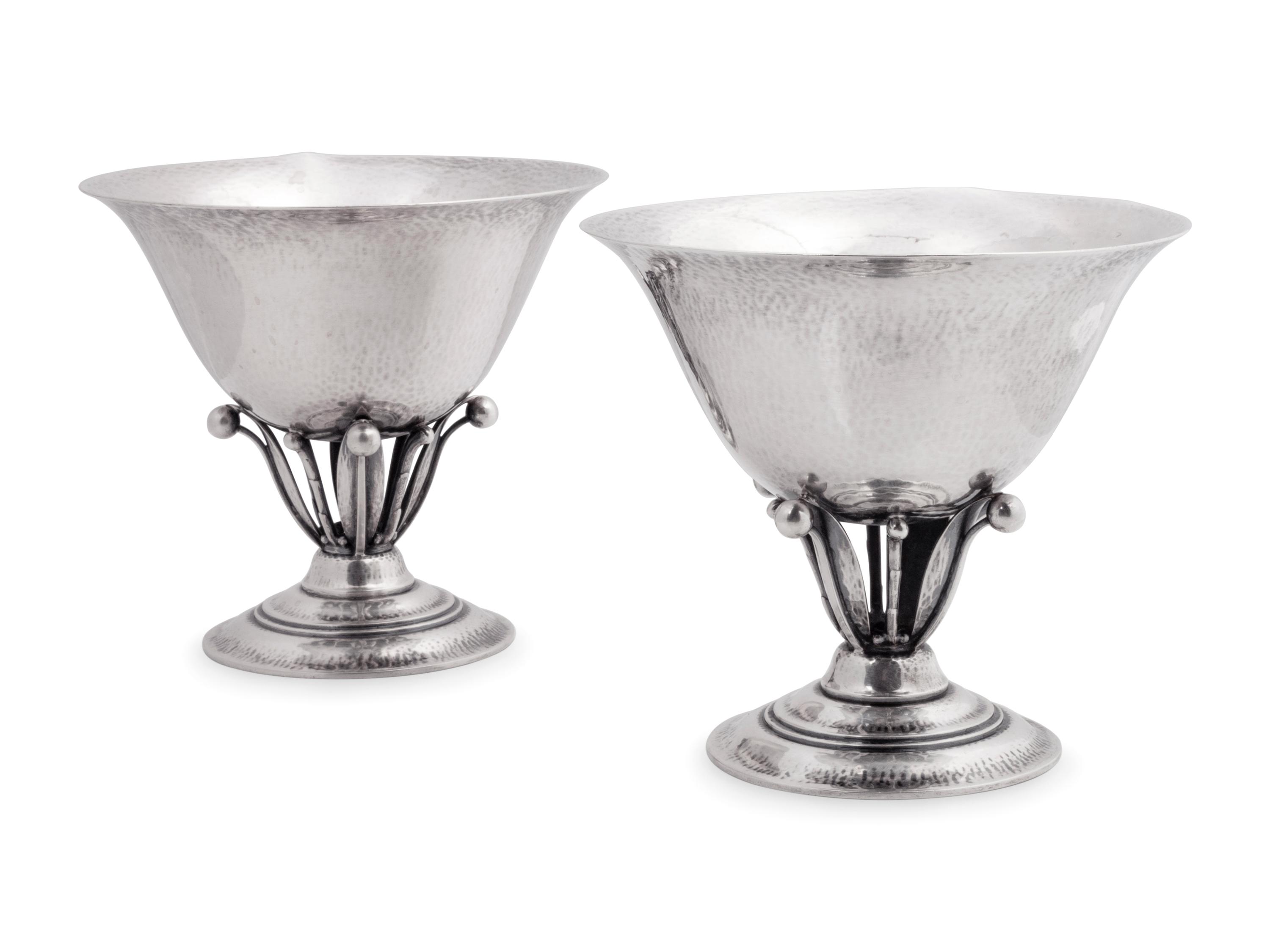 A Pair of Georg Jensen Silver Compotes