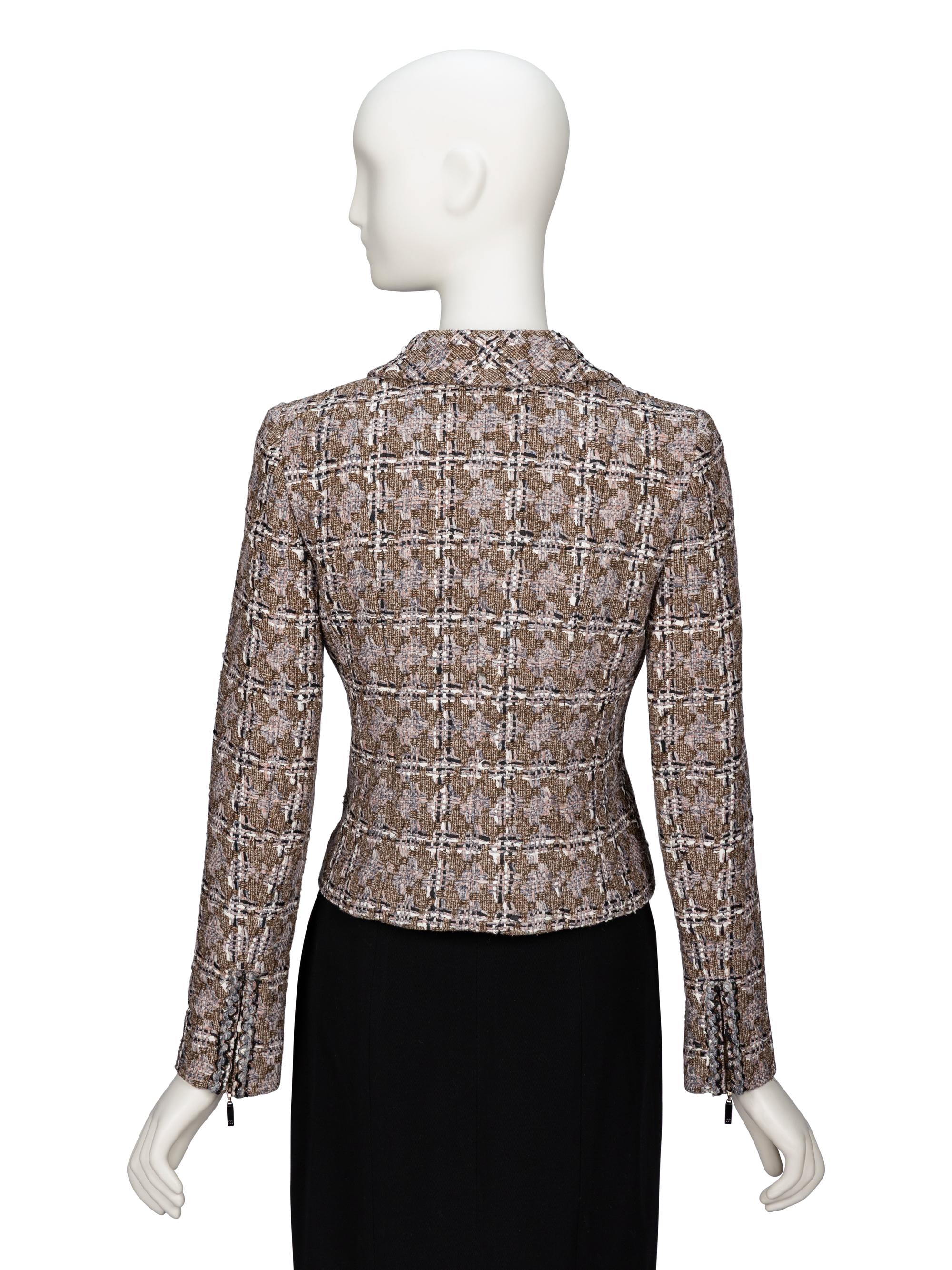 Chanel, Brown Checked Tweed Jacket