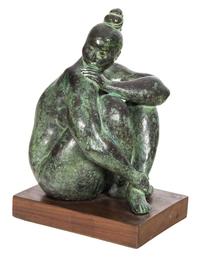 Armando Amaya, (Mexican, b. 1935), Seated Nude, 1973