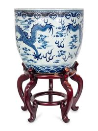 A Chinese Blue and White Porcelain Jardinière