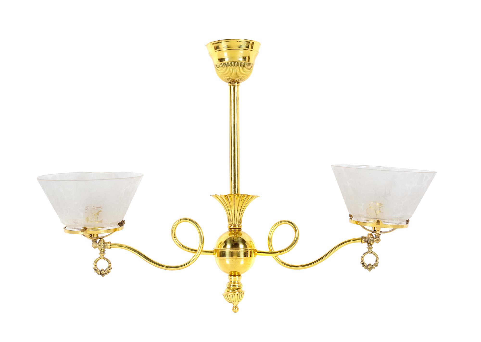 A Victorian Brass Chandelier
