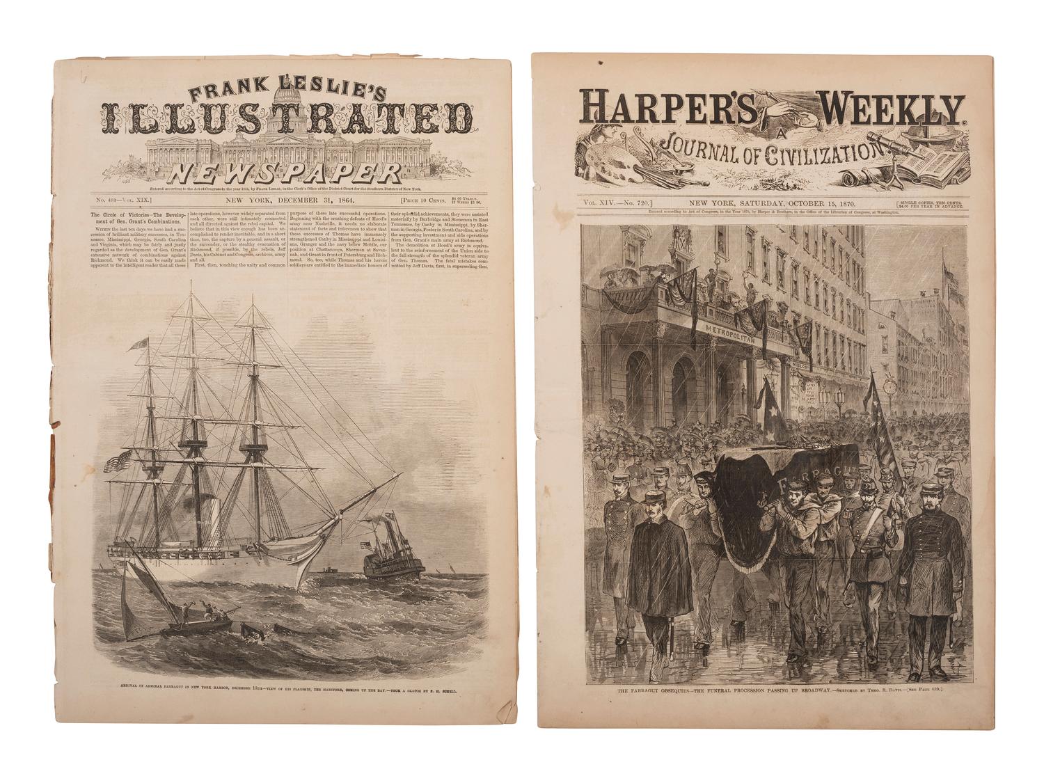 [CIVIL WAR]. Approx. 18 items involving the USS Hartford and Admiral D.G. Farragut, comprising: