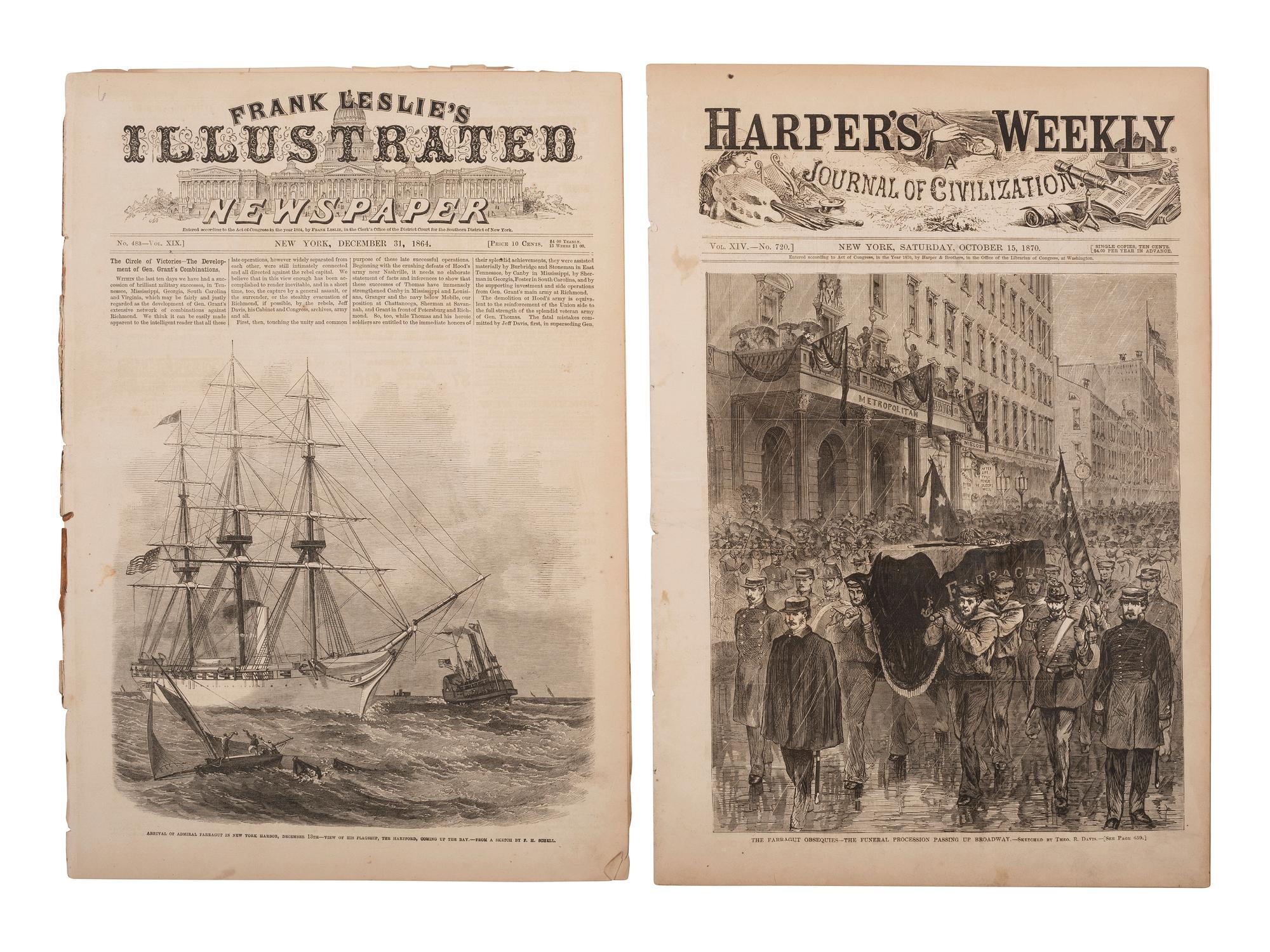 [CIVIL WAR]. Approx. 18 items involving the USS Hartford and Admiral D.G. Farragut, comprising: