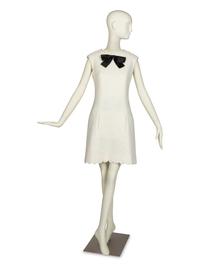 Chanel White Dress with Black Bow, 2020