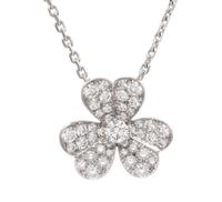 An 18 Karat White Gold and Diamond 'Frivole' Pendant/Necklace, Van Cleef & Arpels, 3.40 dwts.