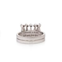 SWEDISH, MODERNIST, WHITE GOLD AND DIAMOND CROWN INTERLOCKING RING SET